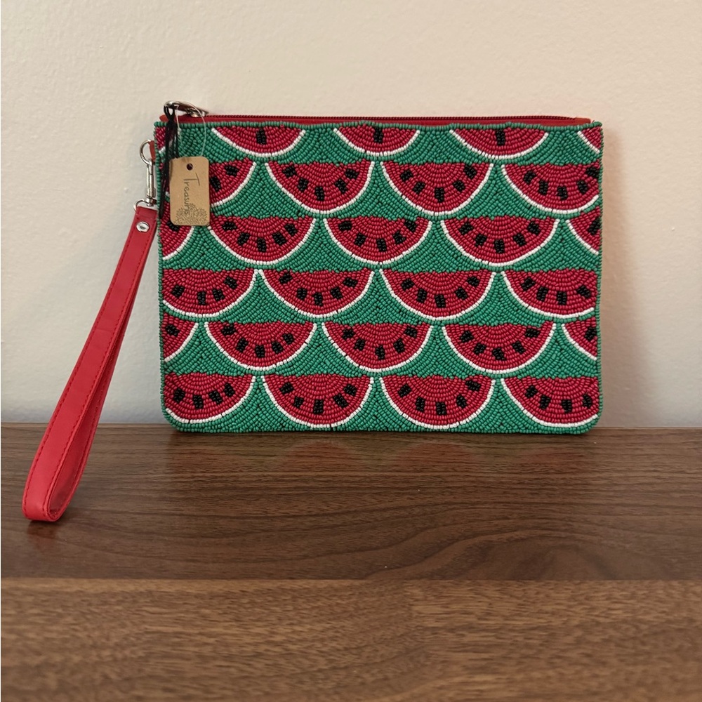 Beaded Watermelon Clutch